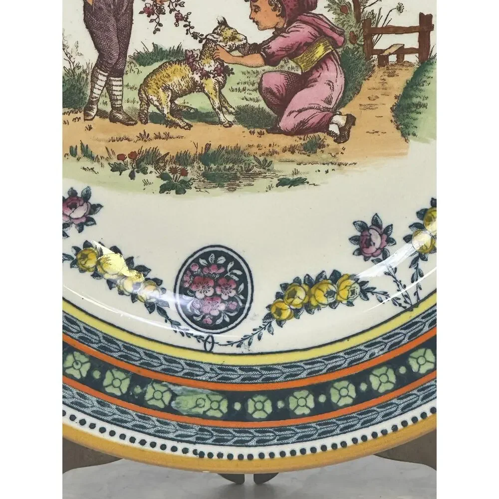 Antique 19th Century Wedgwood Etruria 'Garland' Kate Greenaway 10.25" Plate - Picture 6 of 10
